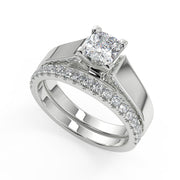 Ryann Cathedral Solitaire Cushion Cut Diamond Engagement Ring - Nivetta